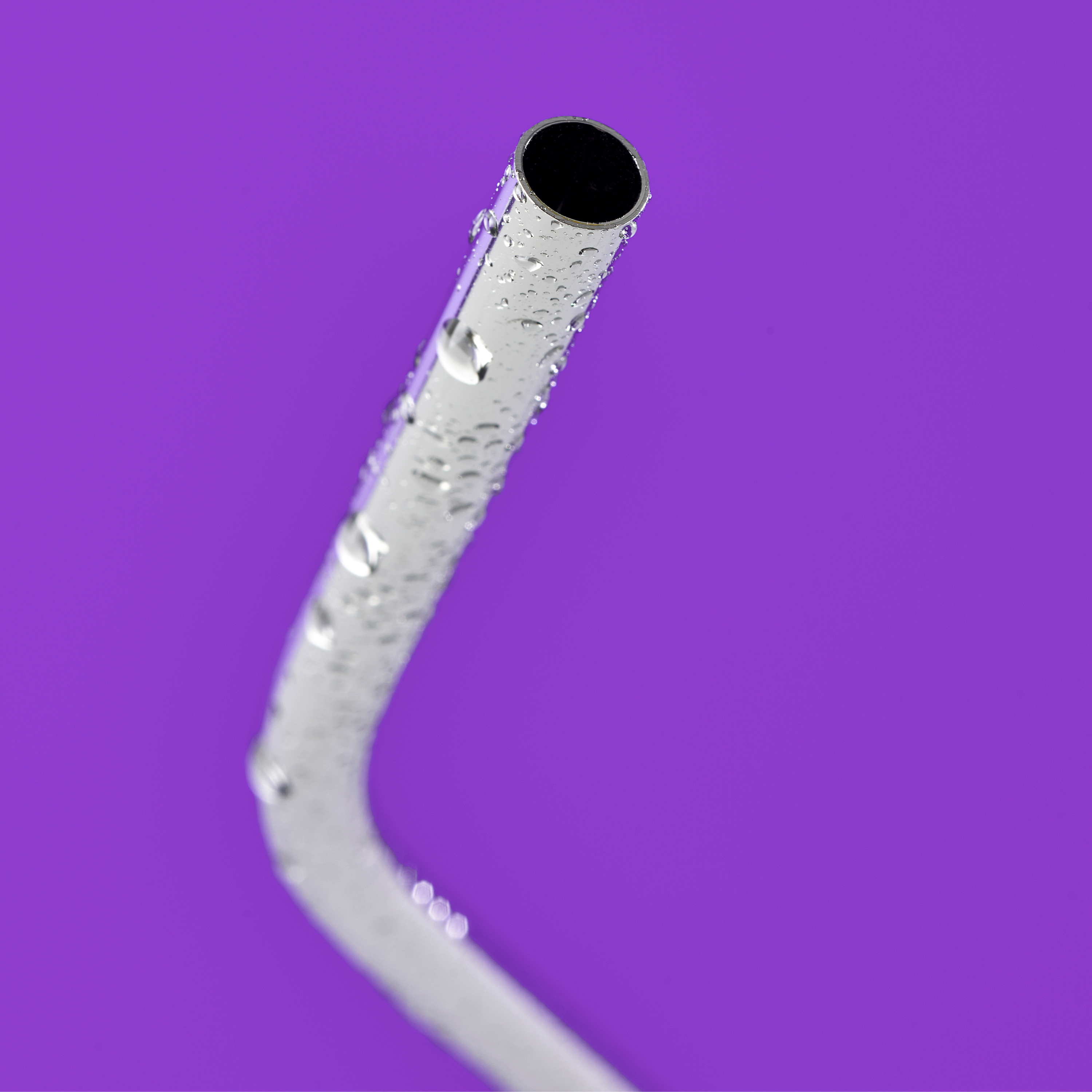 Paille courbée en acier inoxydable