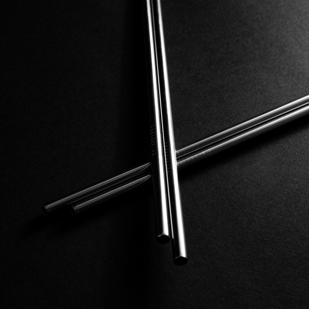Paille droite en acier inoxydable