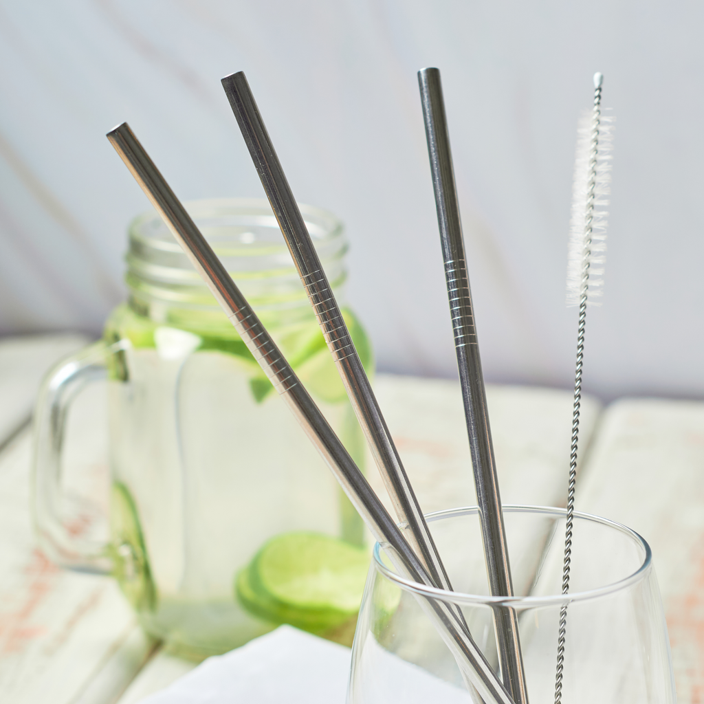 Paille droite en acier inoxydable