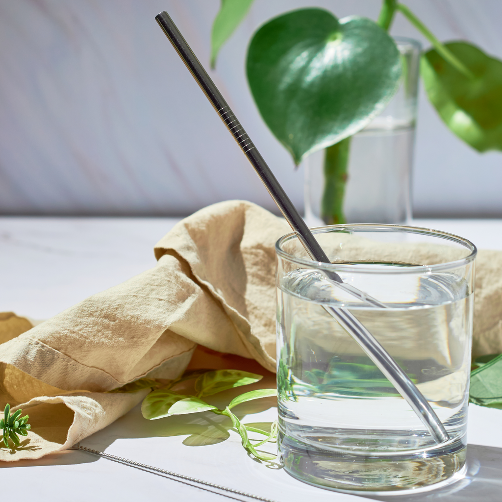 Paille droite en acier inoxydable