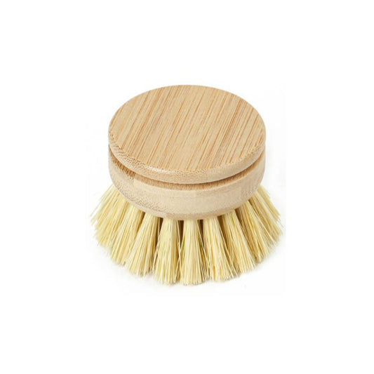 Interchangeable head for reusable bamboo dishwashing brush 