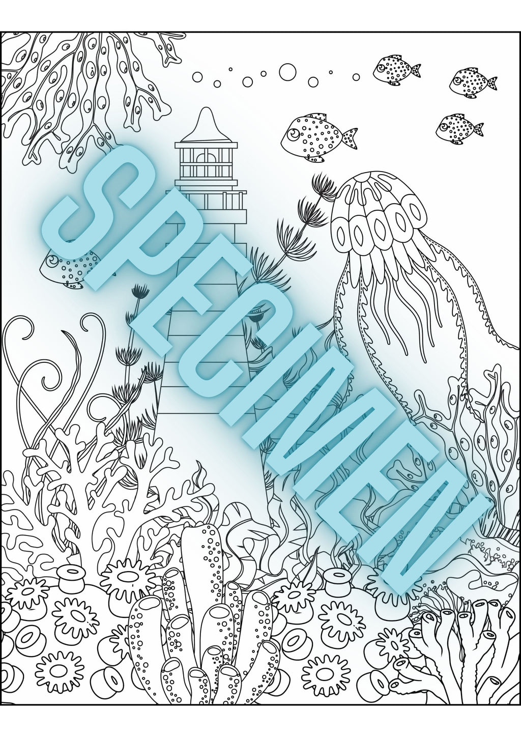 Ocean coloring book - 25 pages 
