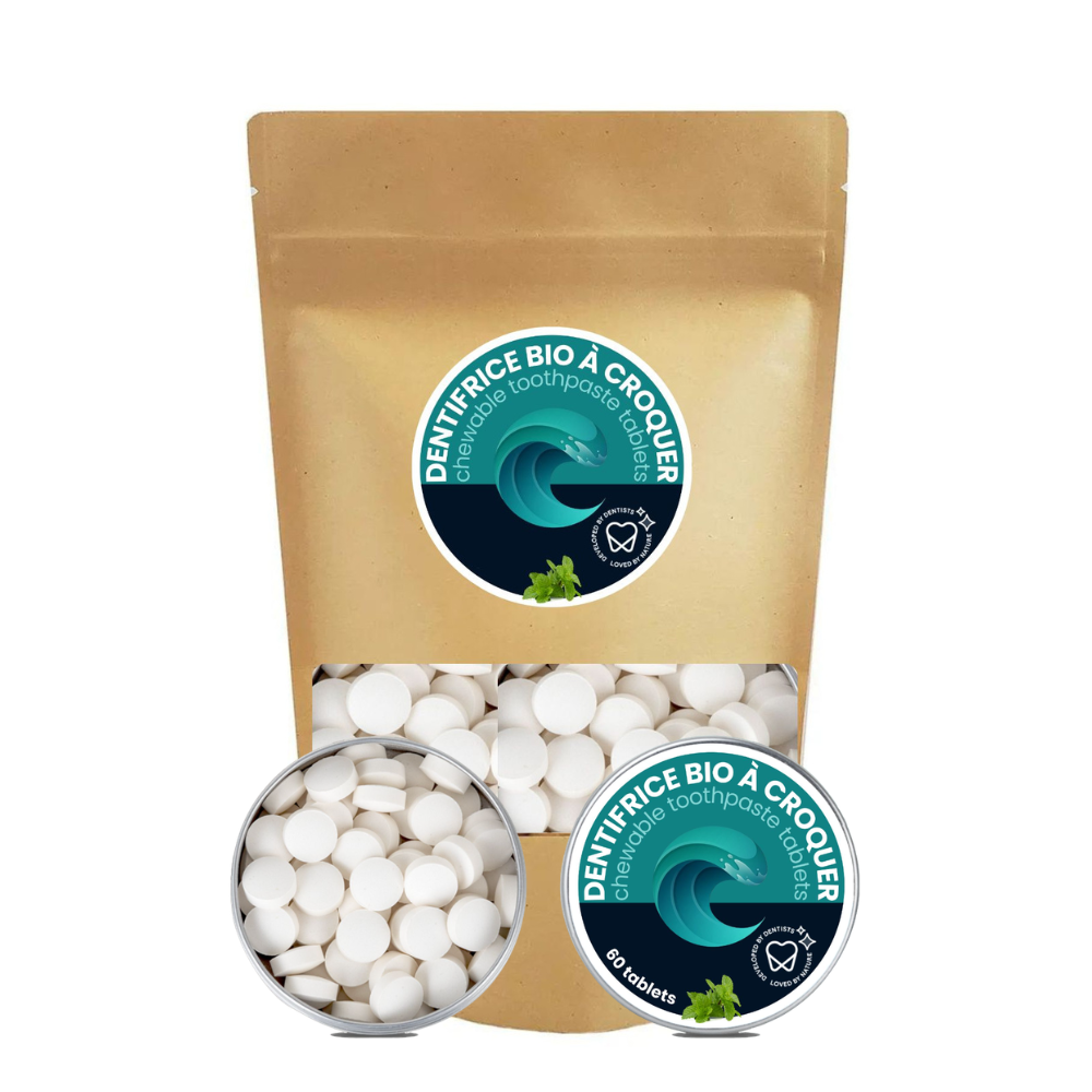 1 boîte de dentifrice en pastilles (1 mois) + recharge de 80g (4 mois)