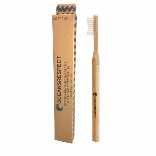 Brosse à dents à tête interchangeable en bambou - Oceansrespect 🌊🌍🌱