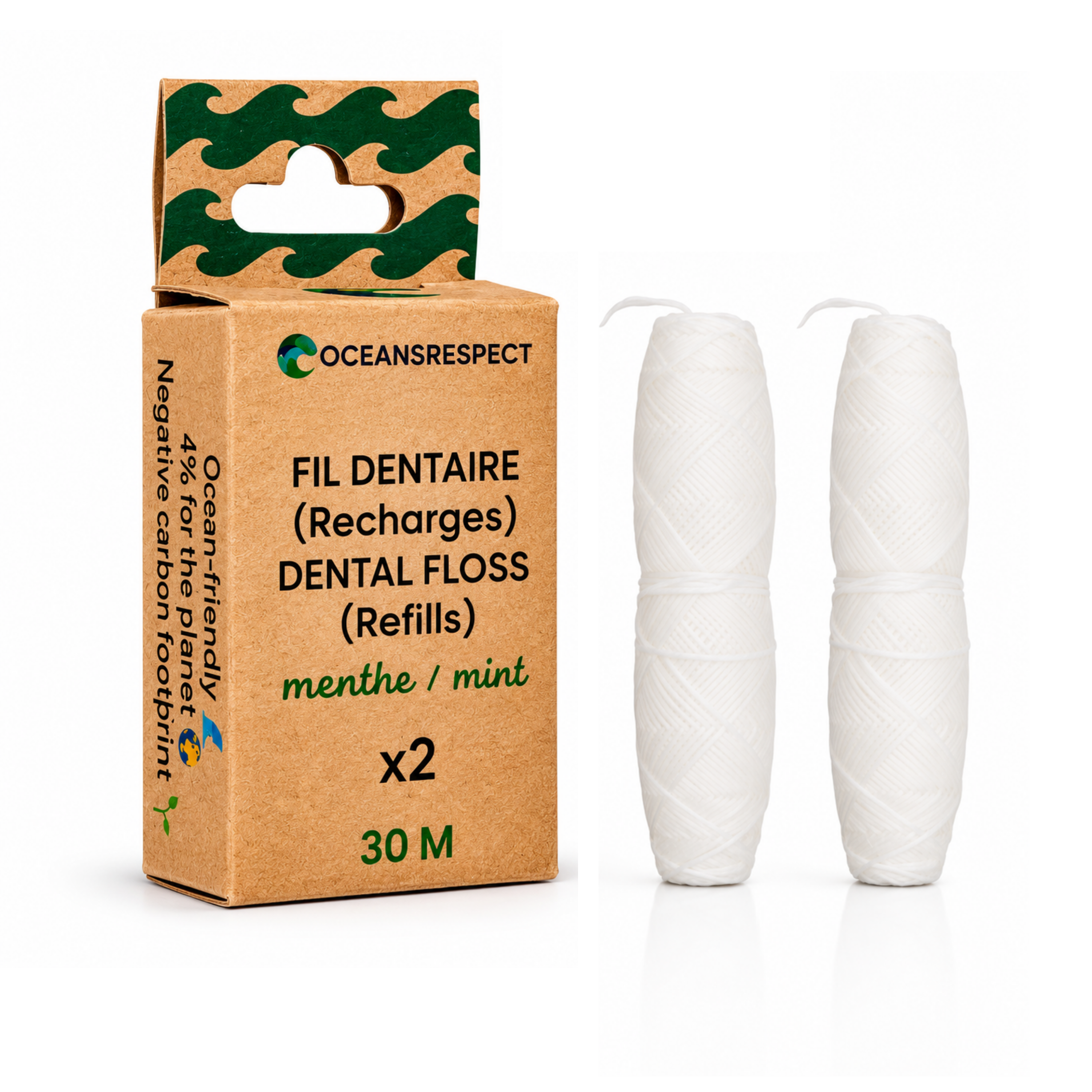 Lot de 2 recharges de fil dentaire biodégradable - Oceansrespect 🌊🌍🌱