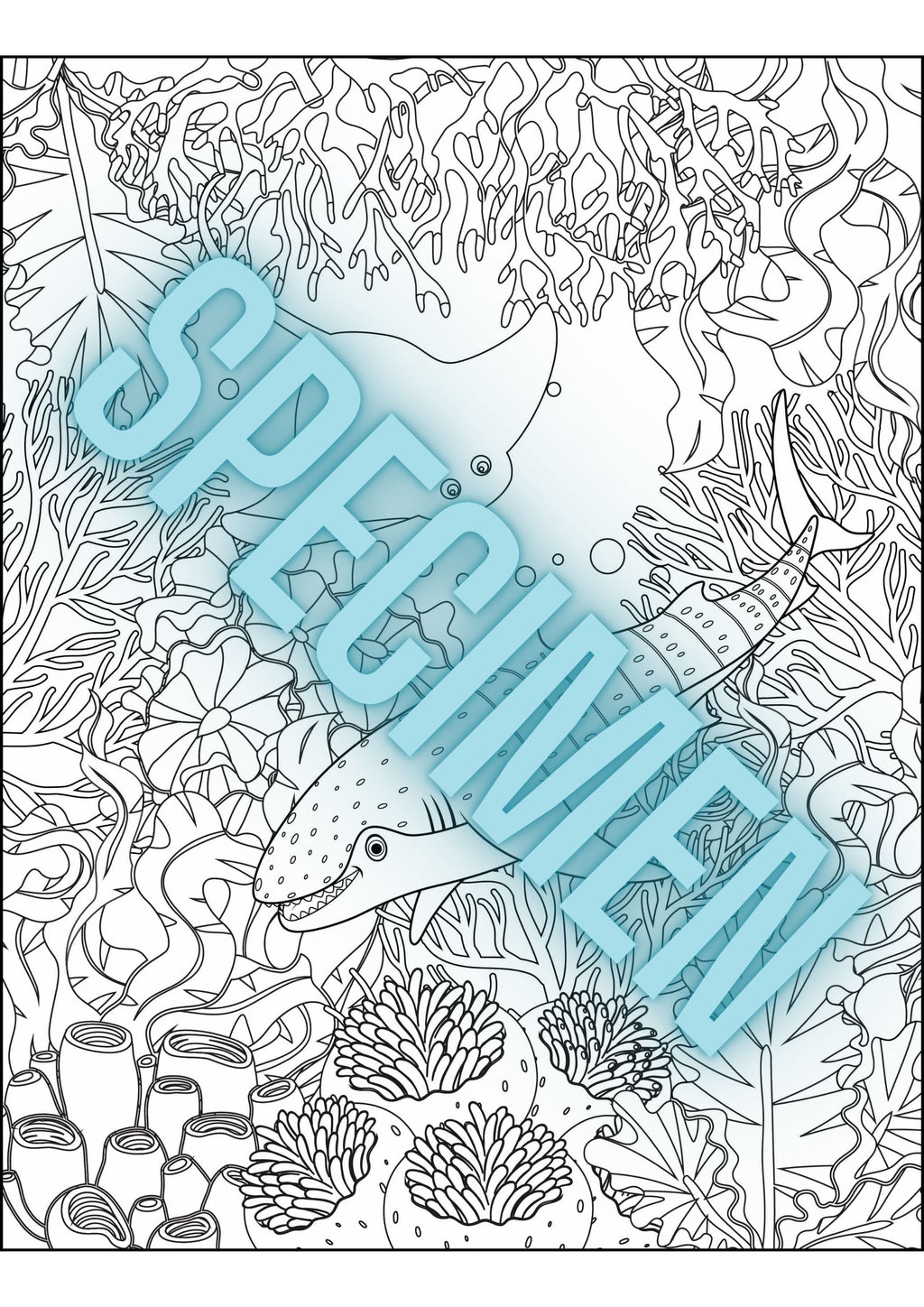 Ocean coloring book - 25 pages 