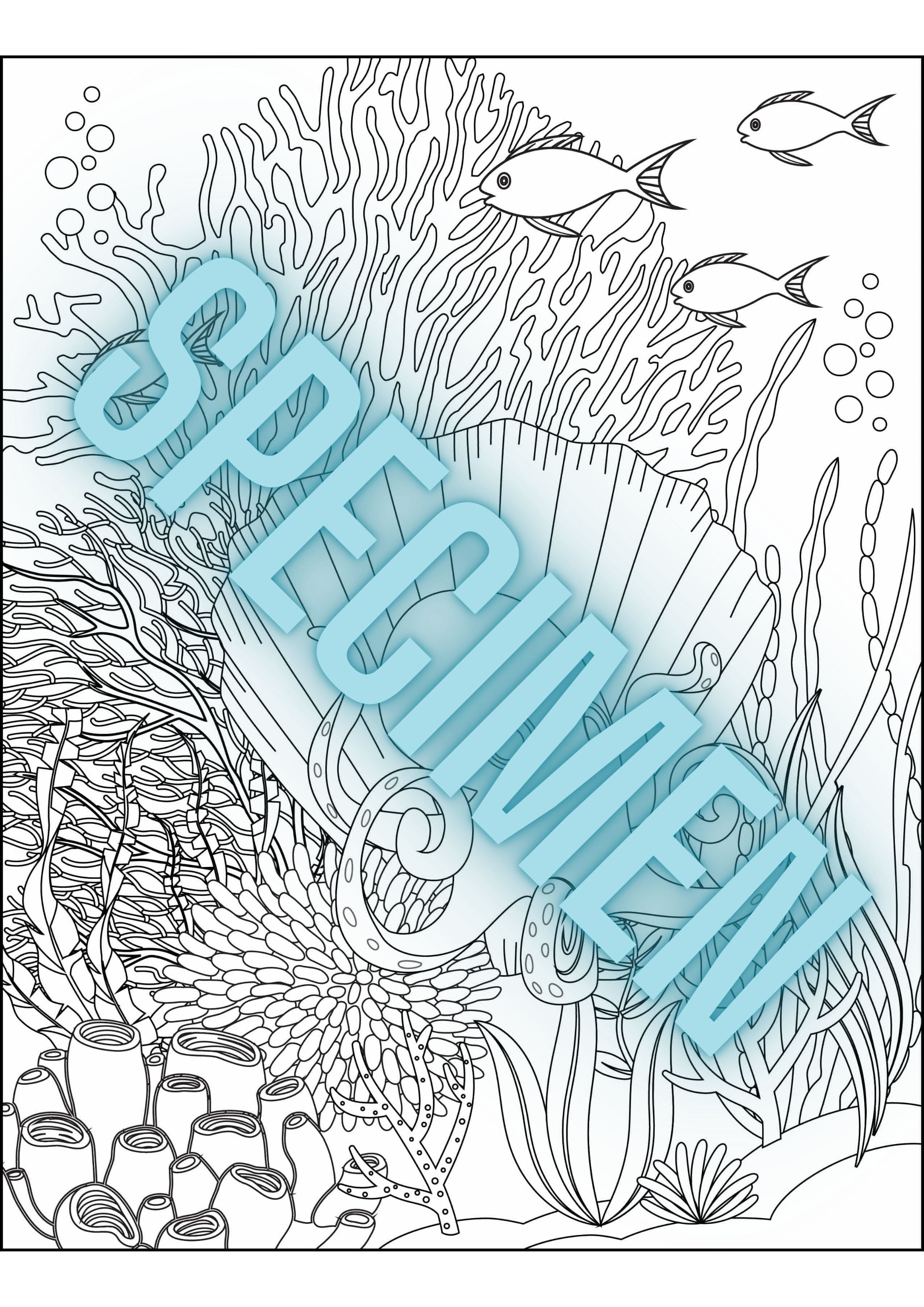Ocean coloring book - 25 pages 