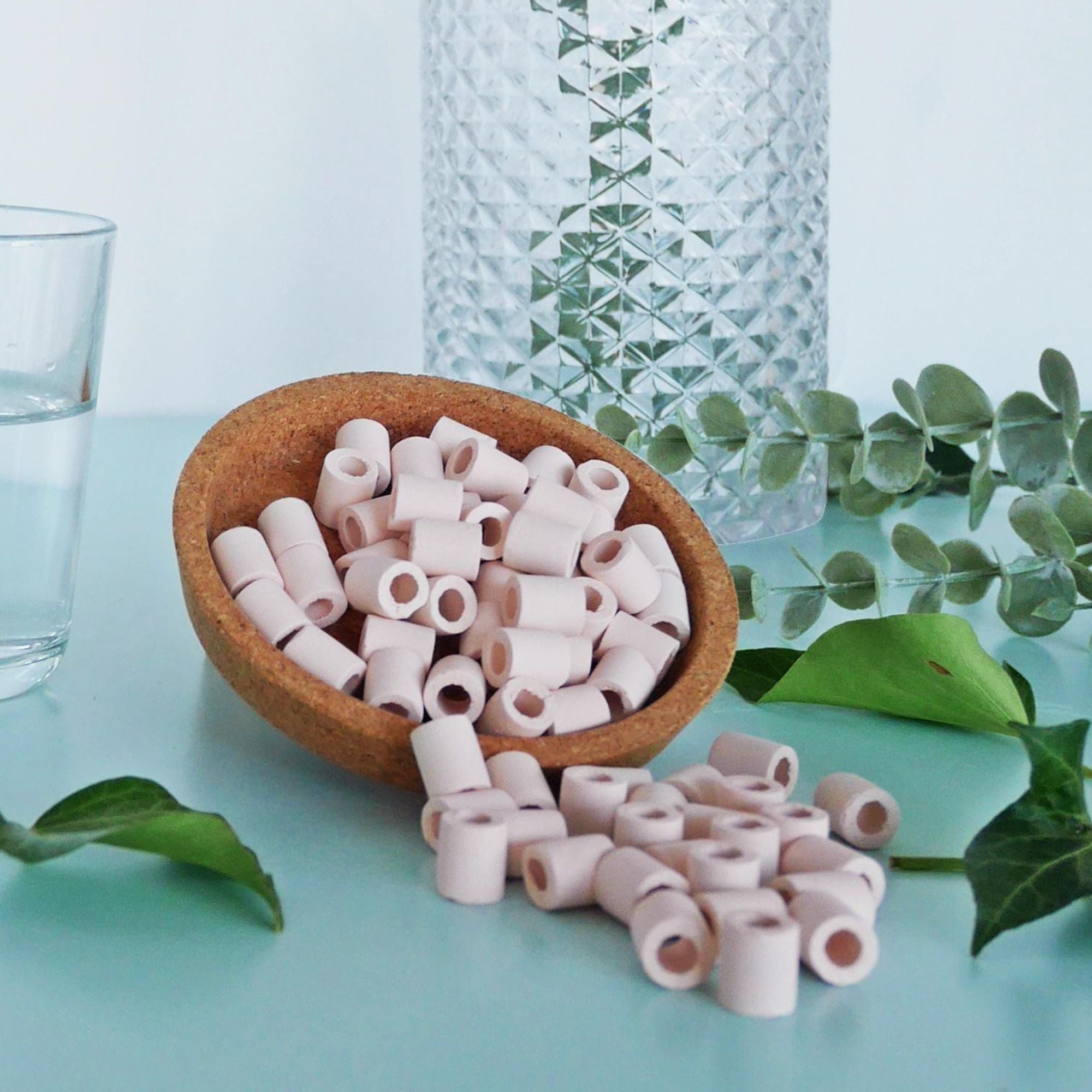Lot de perles de céramique rose - Filtre l'eau