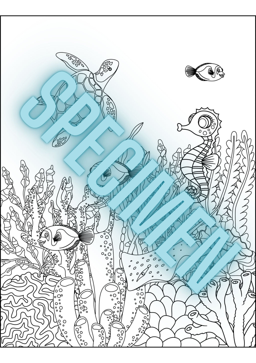 Ocean coloring book - 25 pages 