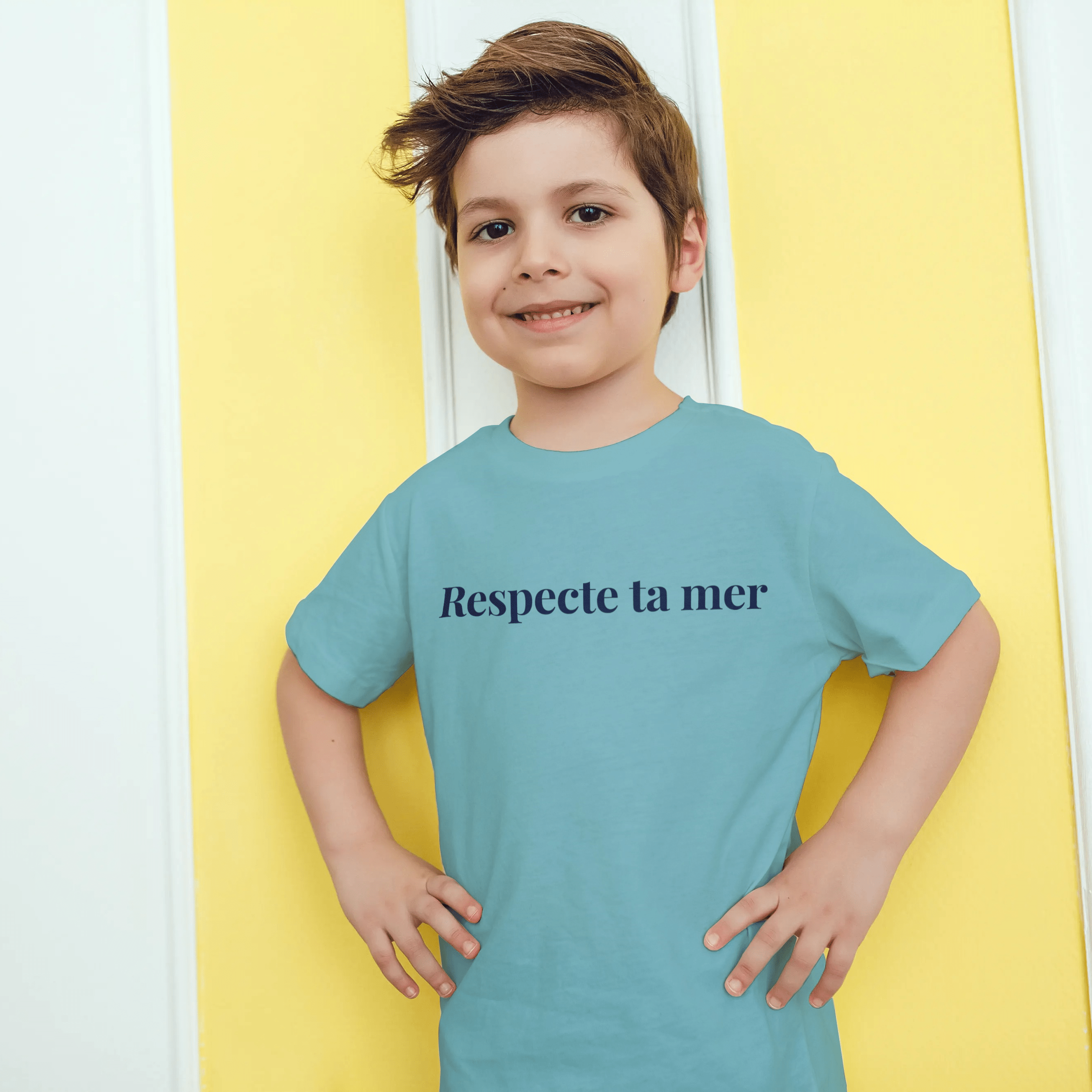 T-shirt enfant en coton bio - Respecte ta mer - Oceansrespect 🌊🌍🌱
