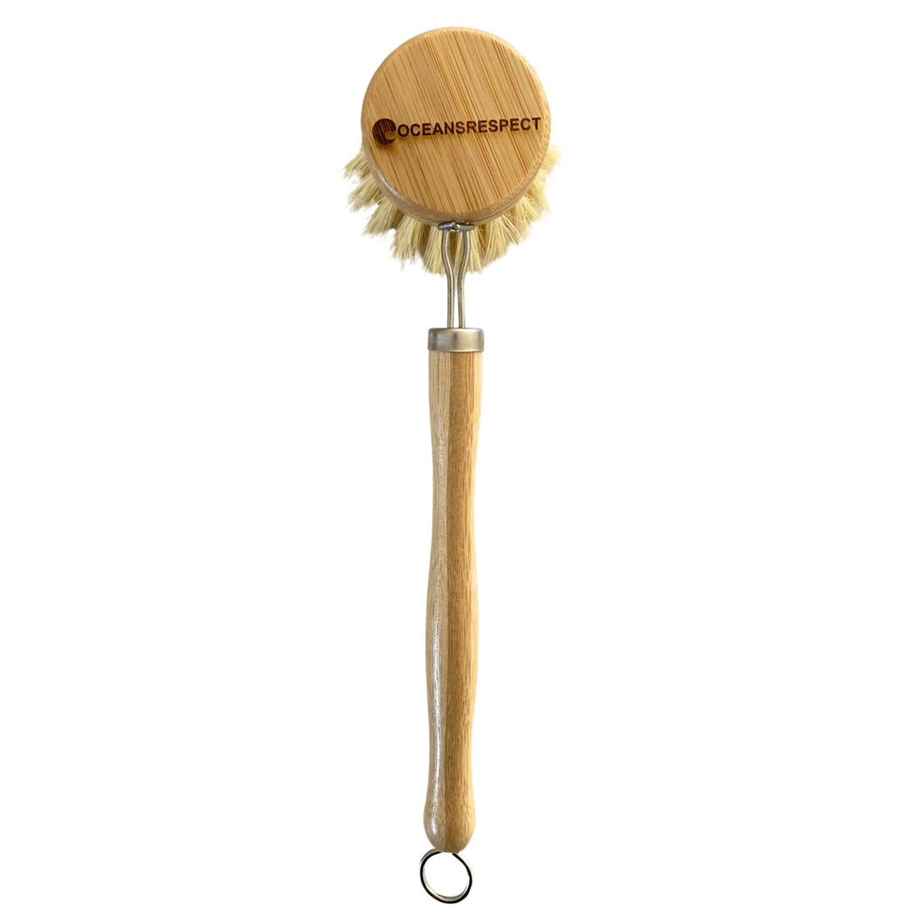 Brosse à vaisselle en bambou réutilisable avec tête interchangeable