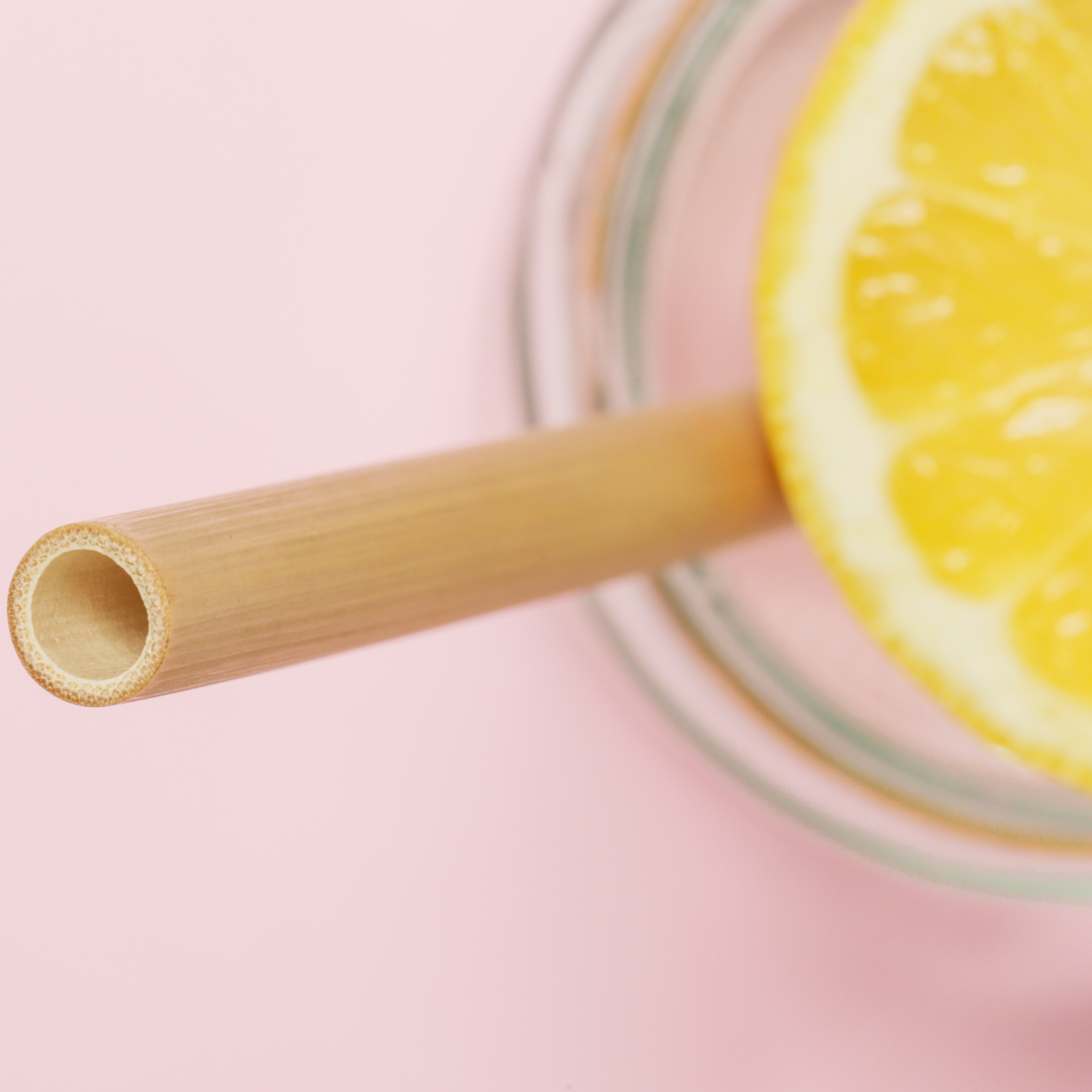 Lot de 4 pailles en bambou + pochette en coton + goupillon