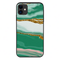 Coque anti-choc biodégradable pour téléphone - Marbre vert & or - Oceansrespect 🌊🌍🌱