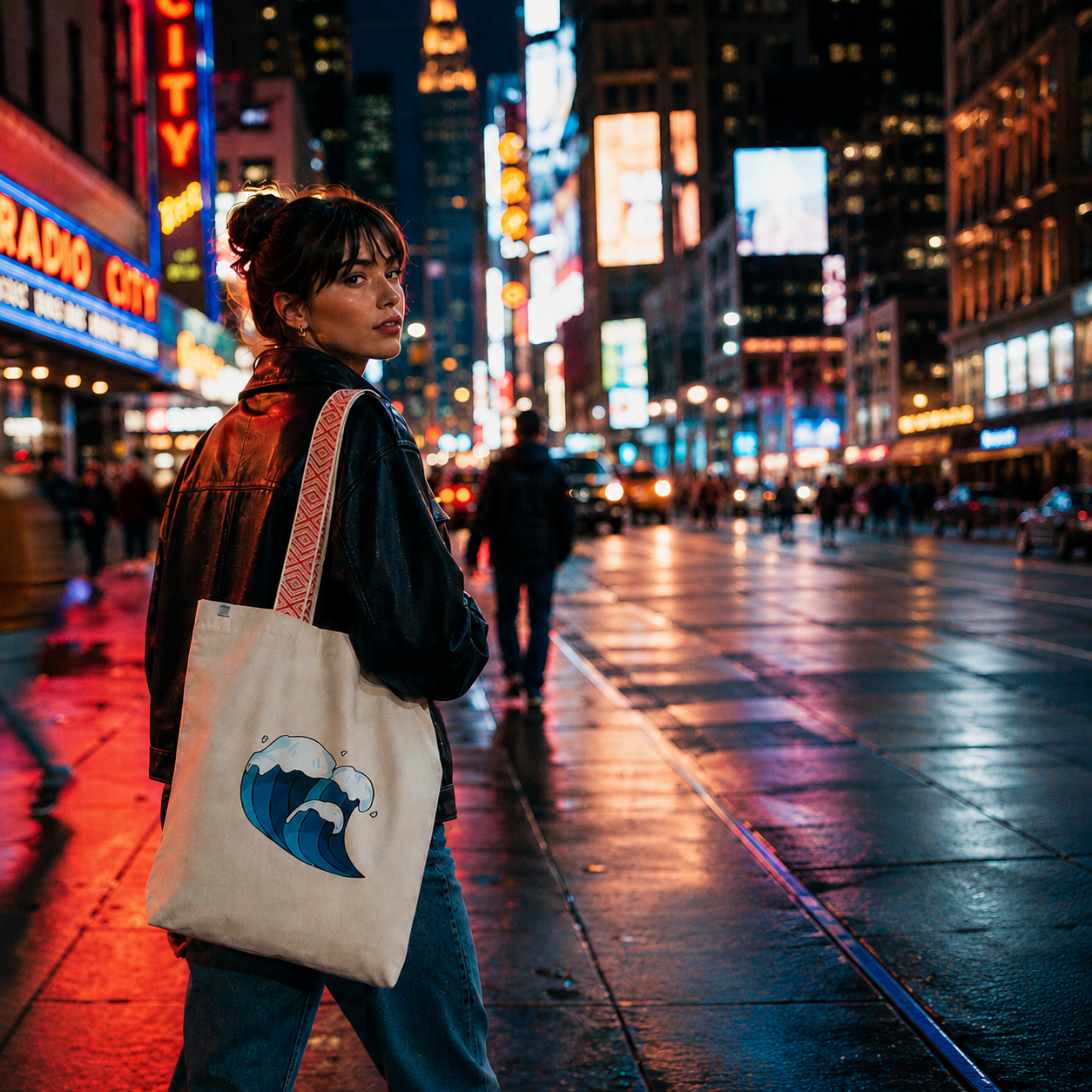 Tote-bag ethnique recyclé - Vagues - Oceansrespect 🌊🌍🌱
