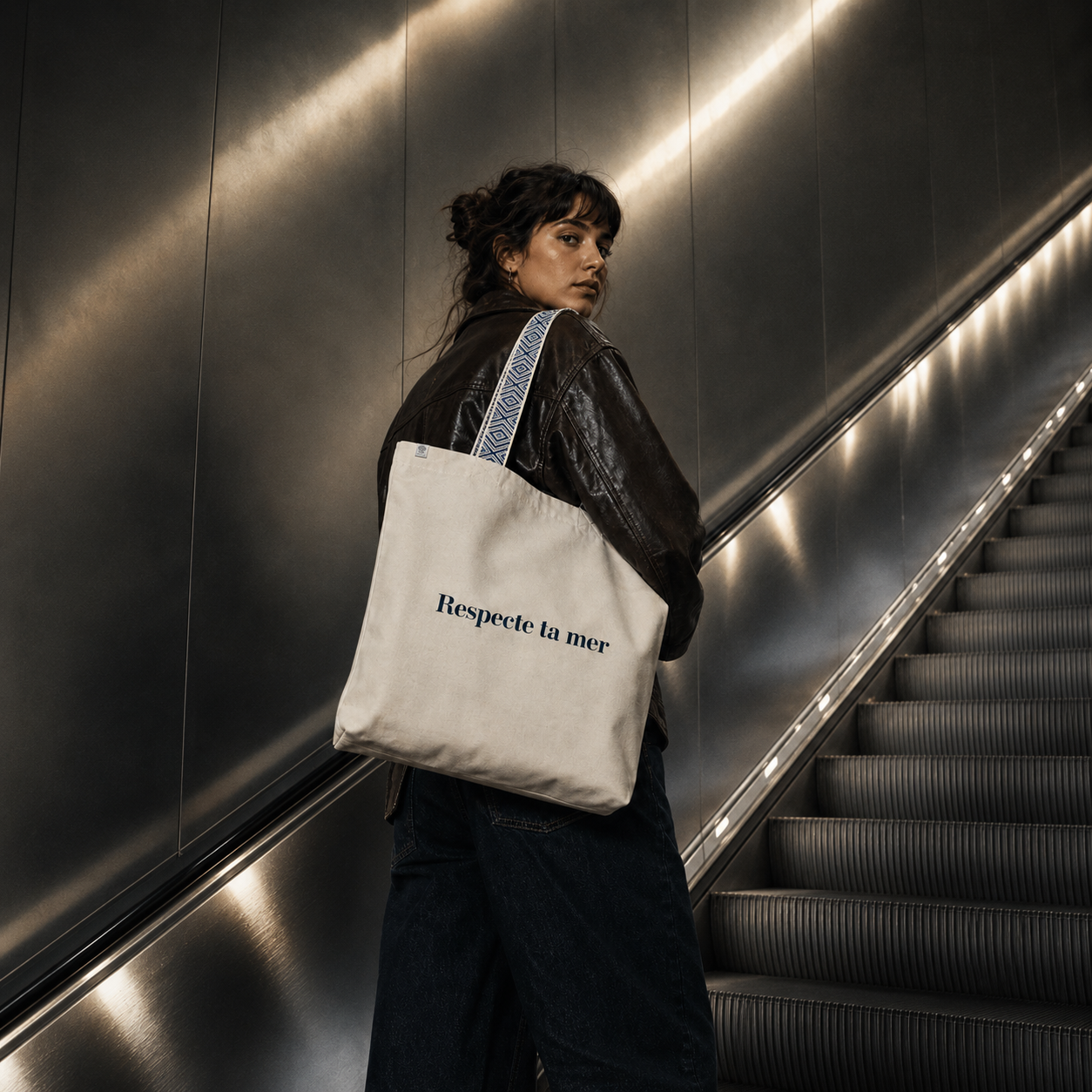Tote-bag ethnique recyclé - Respecte ta mer