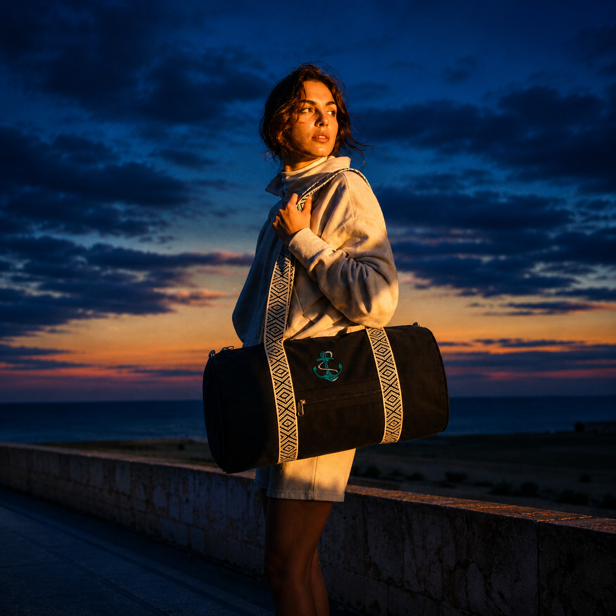 Sac polochon en coton biologique recyclé haut de gamme – 31L - Ancre
