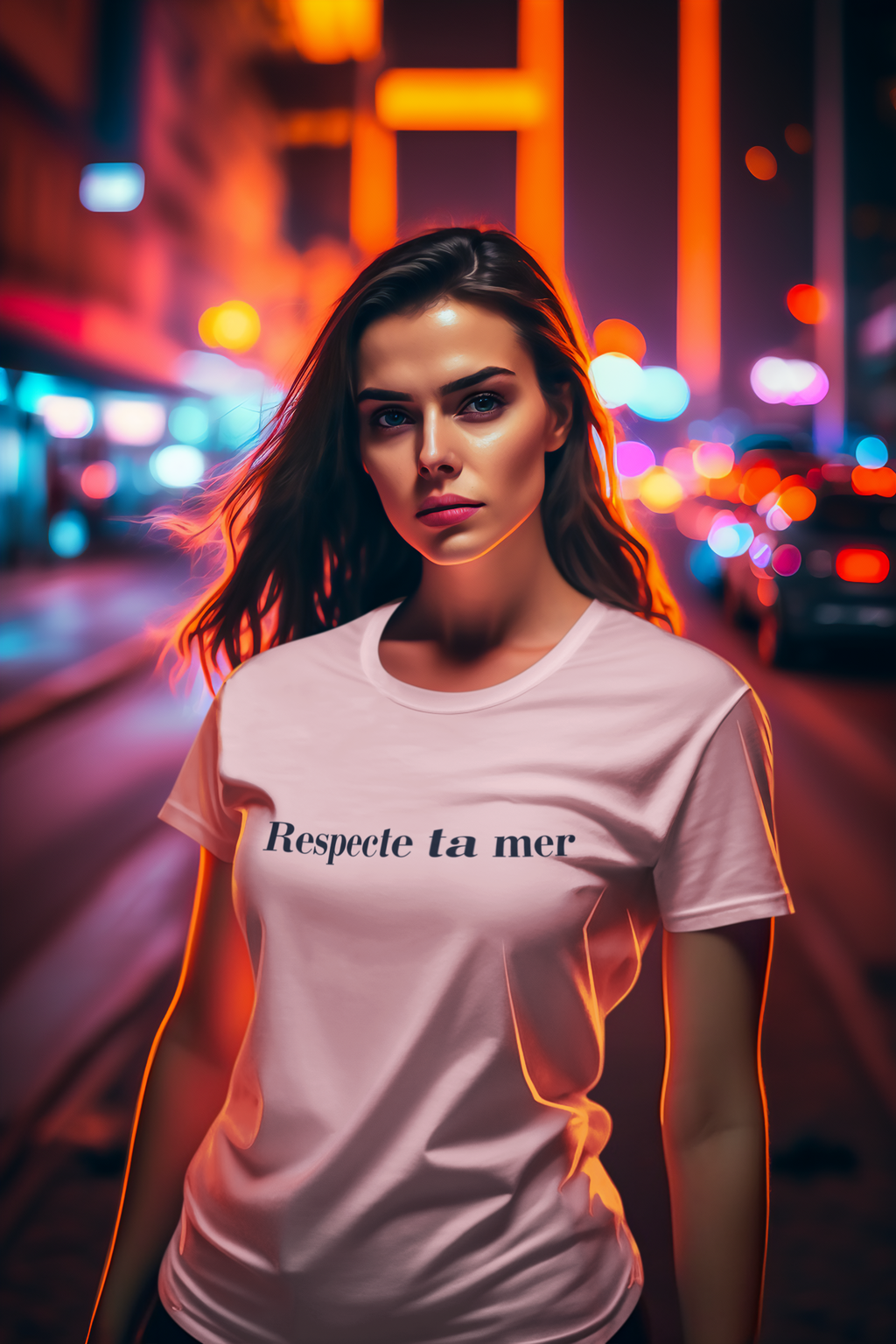 T-shirt femme en coton bio - Respecte ta mer