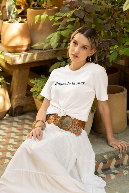 T-shirt femme en coton bio - Respecte ta mer