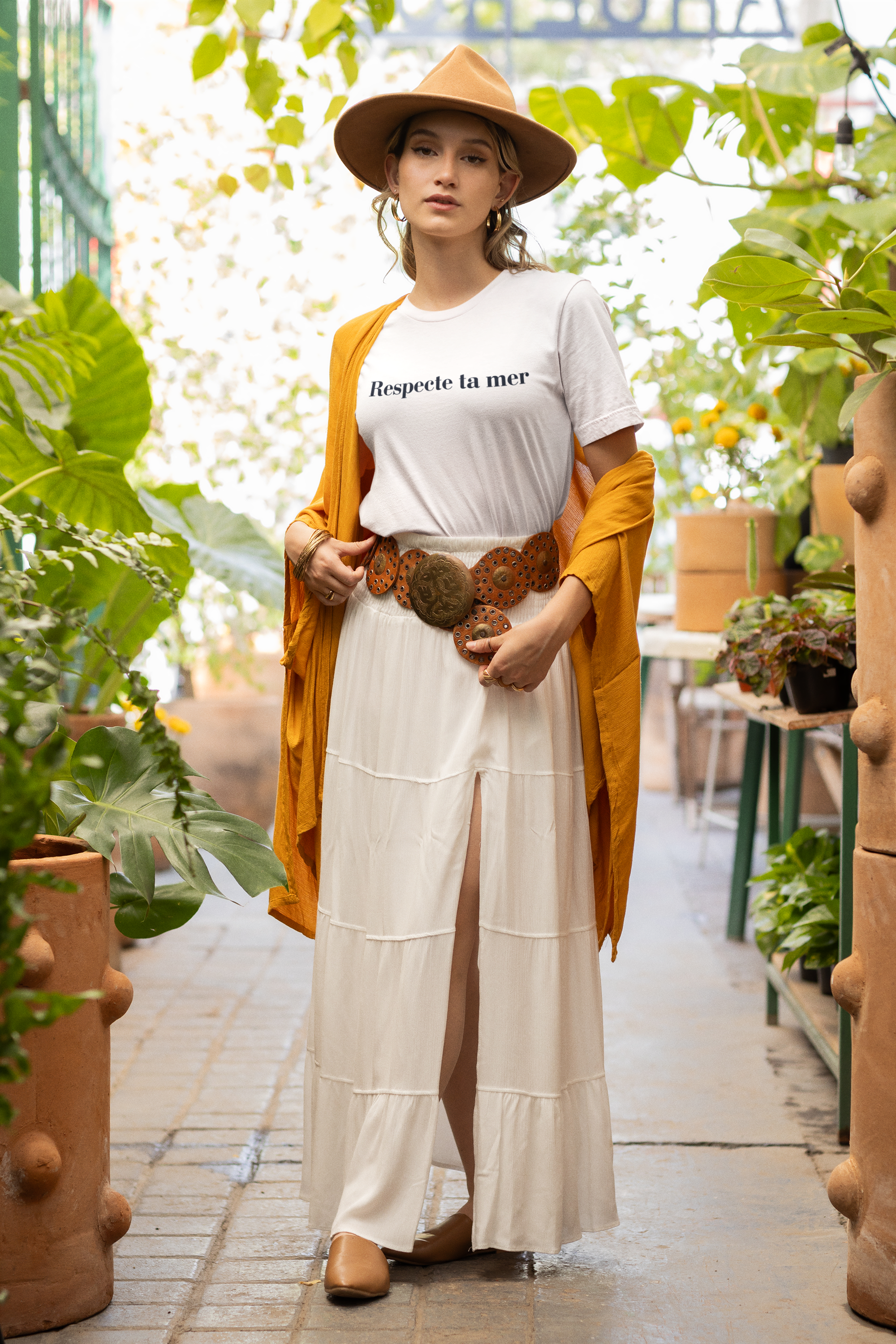 T-shirt femme en coton bio - Respecte ta mer