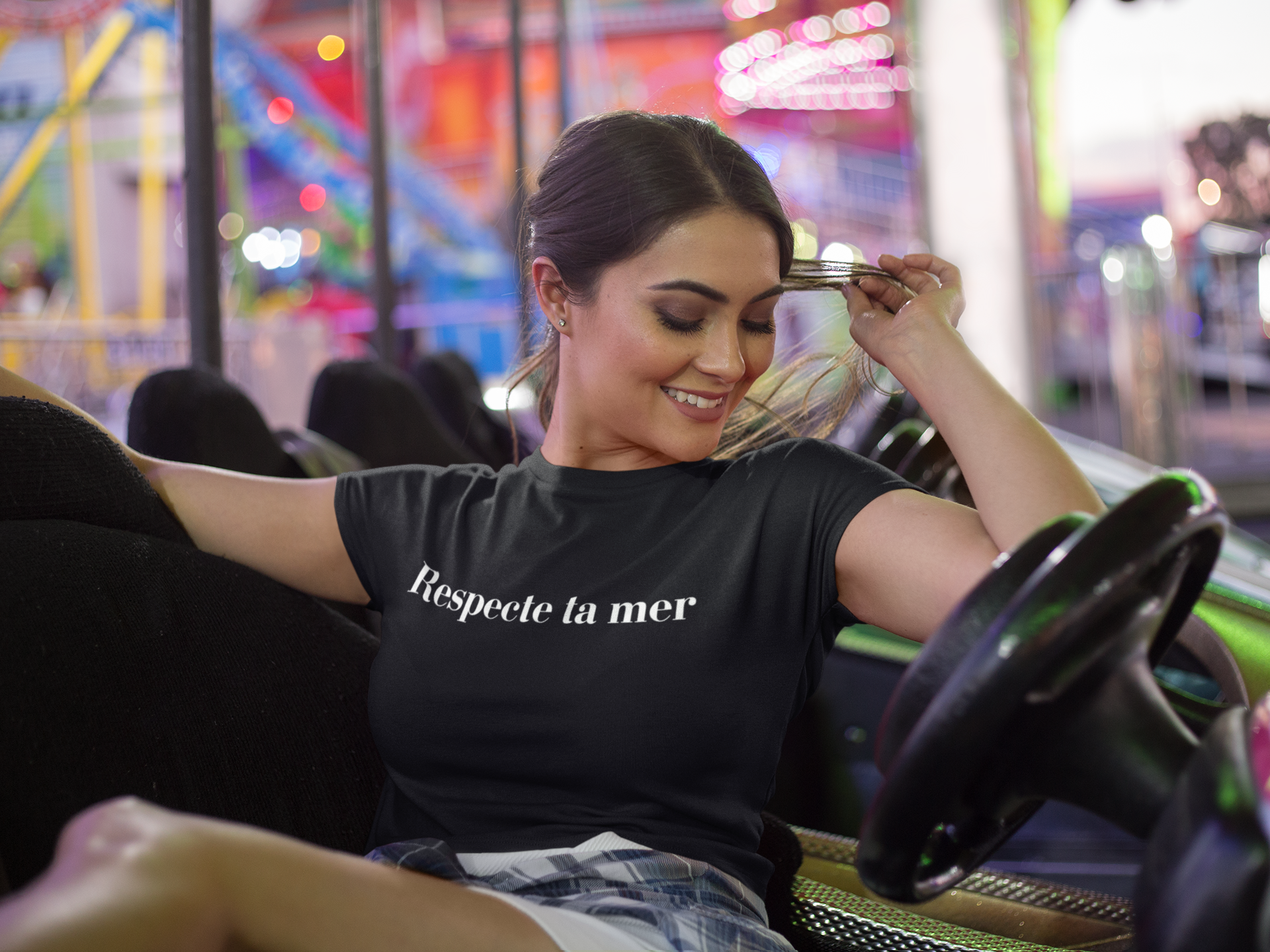 T-shirt femme en coton bio - Respecte ta mer