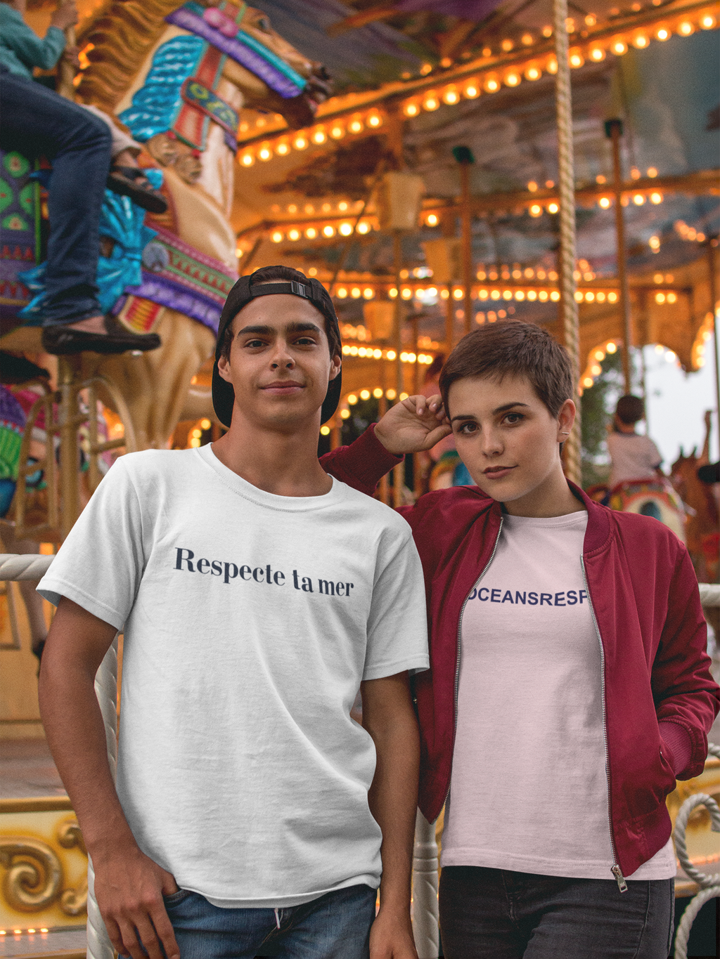 T-shirt homme en coton bio - Respecte ta mer