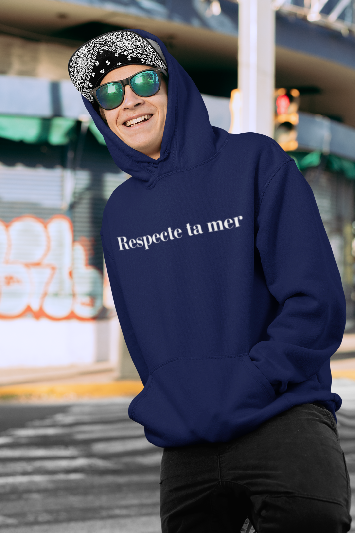 Unisex hoody in organic cotton - Respect your sea