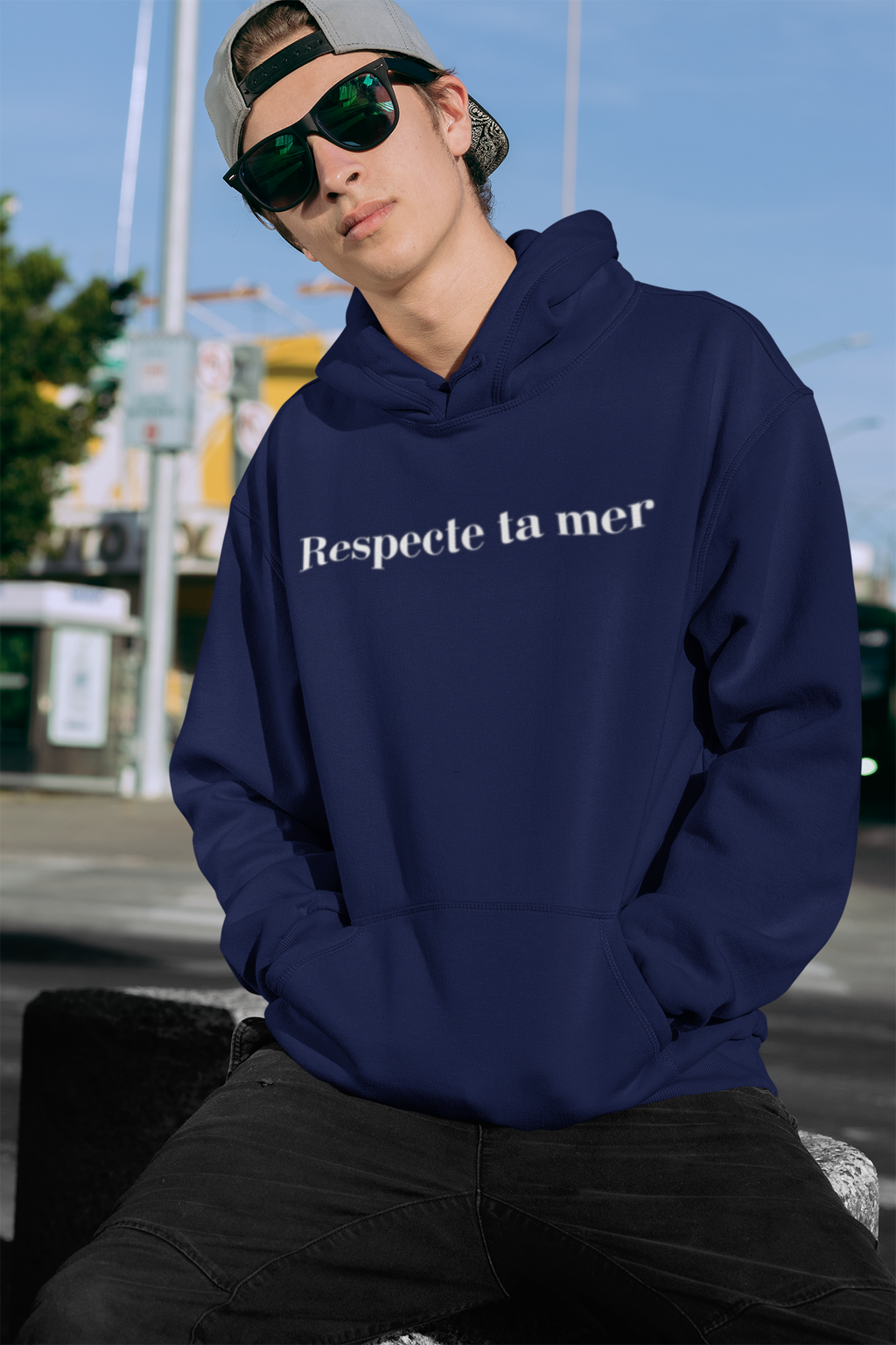 Hoody unisexe en coton bio - Respecte ta mer