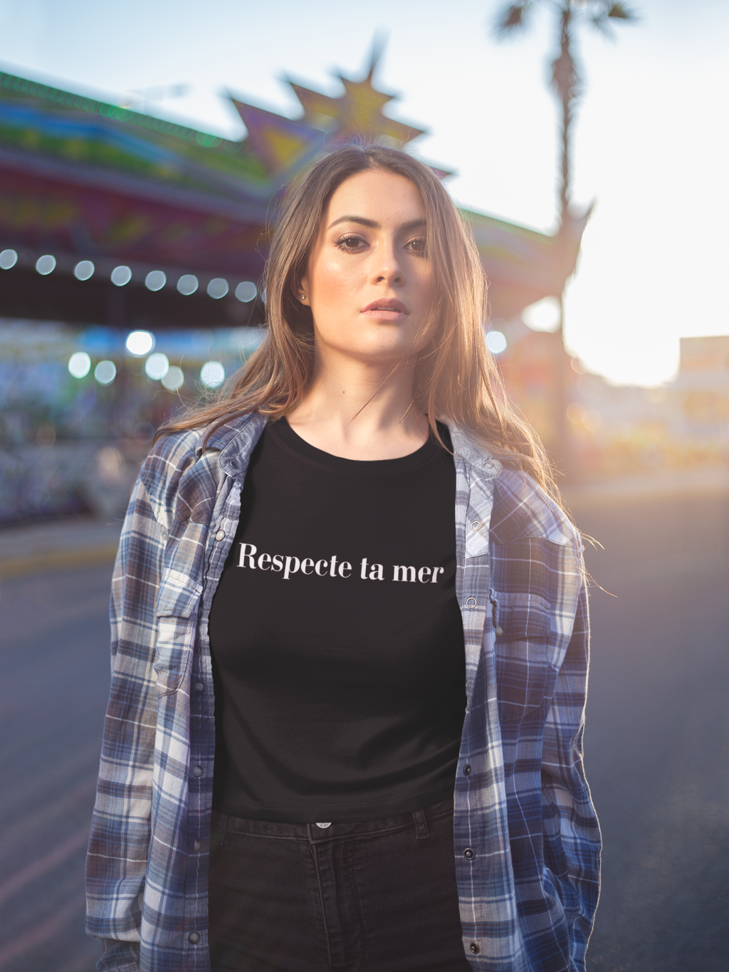 T-shirt femme en coton bio - Respecte ta mer