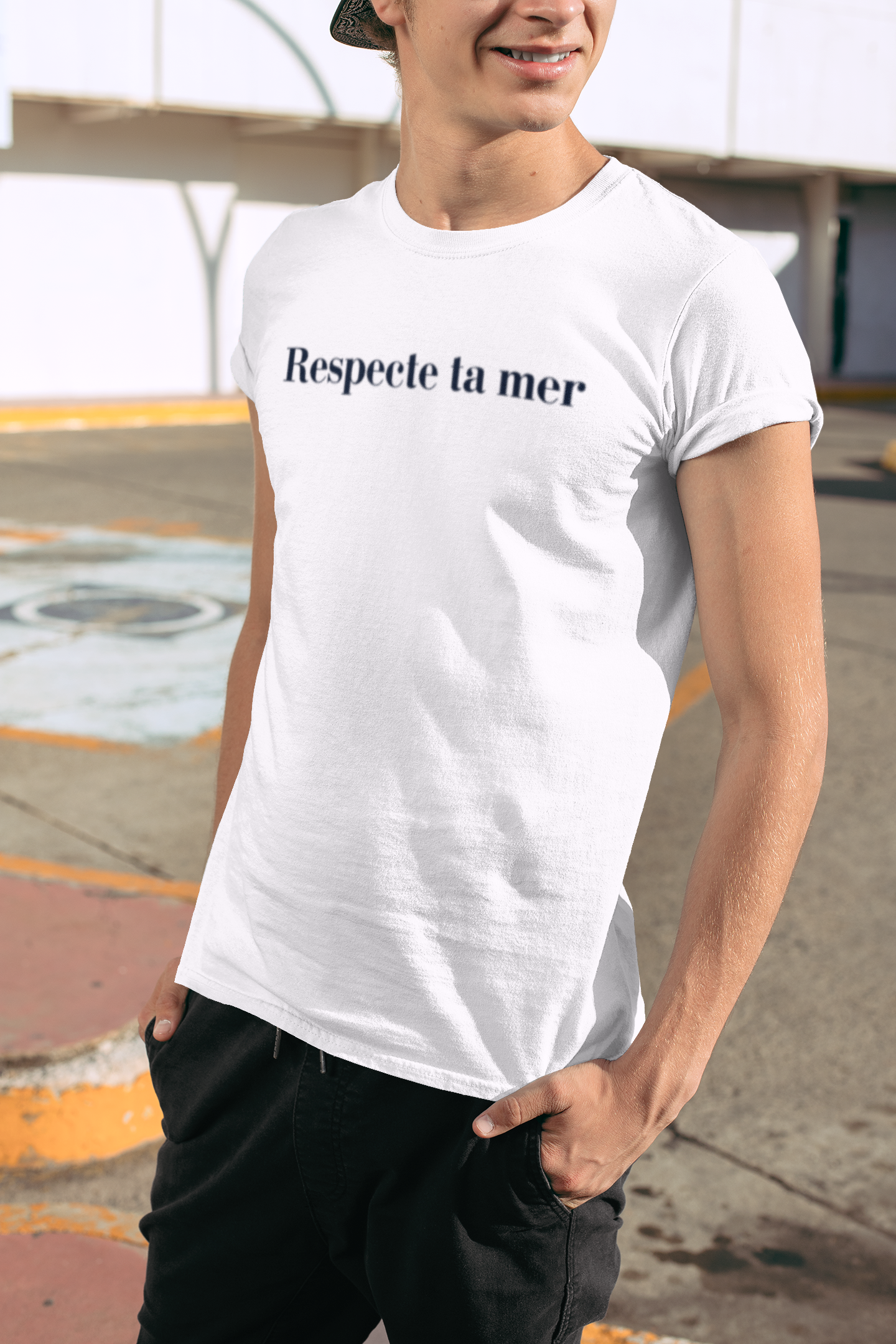 T-shirt homme en coton bio - Respecte ta mer
