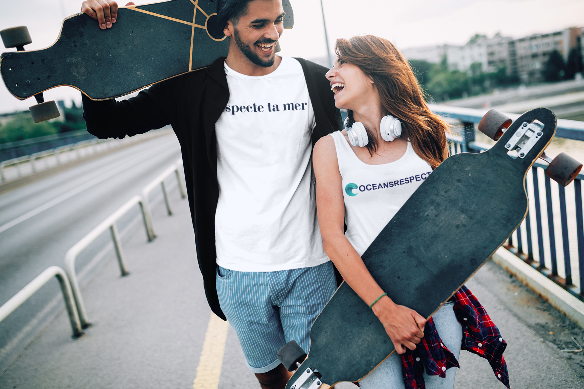 T-shirt homme en coton bio - Respecte ta mer