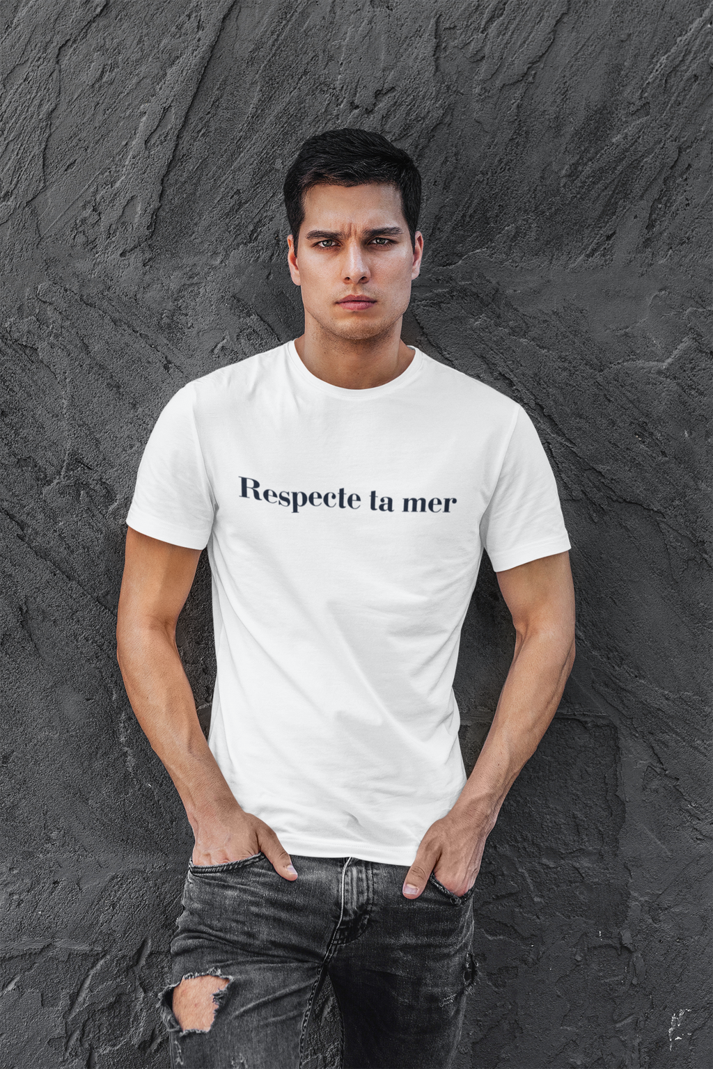 T-shirt homme en coton bio - Respecte ta mer