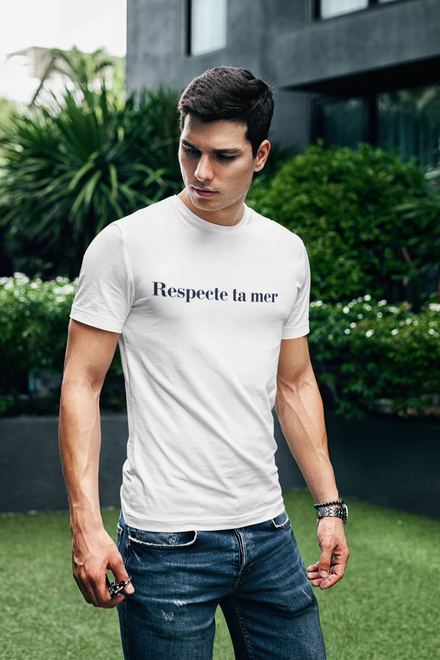 T-shirt homme en coton bio - Respecte ta mer