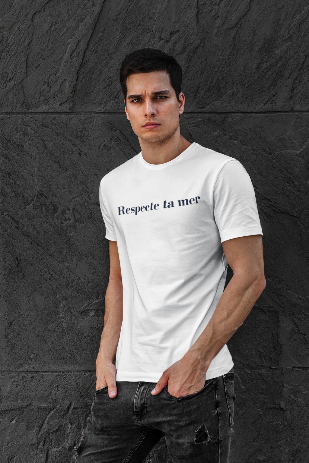 T-shirt homme en coton bio - Respecte ta mer