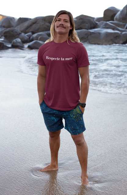 T-shirt homme en coton bio - Respecte ta mer