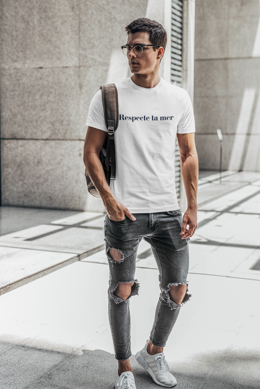 T-shirt homme en coton bio - Respecte ta mer