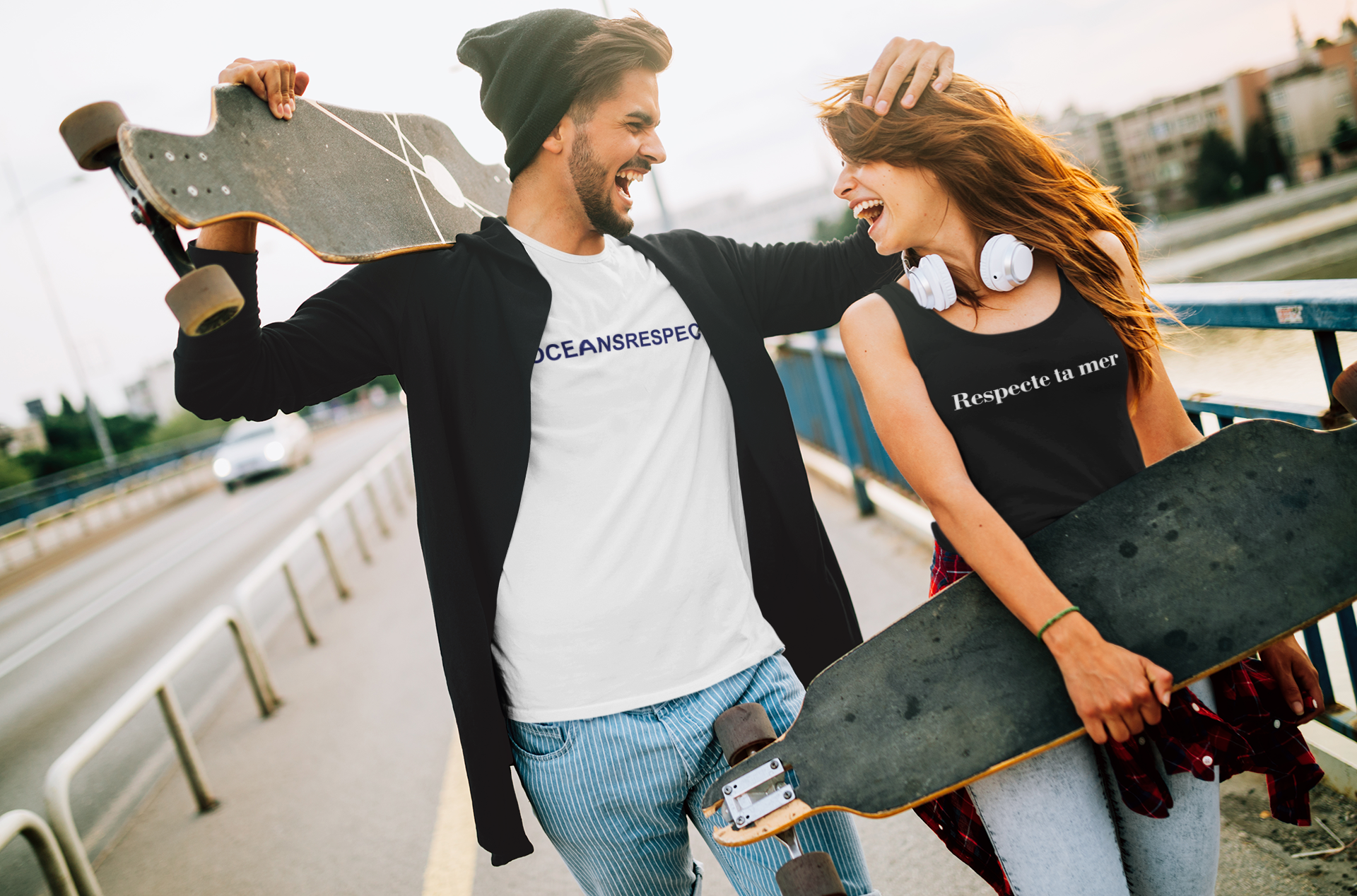 T-shirt homme en coton bio - Respecte ta mer