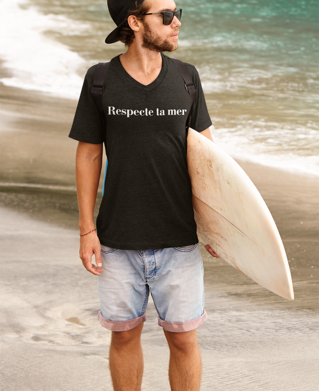 T-shirt homme en coton bio - Respecte ta mer