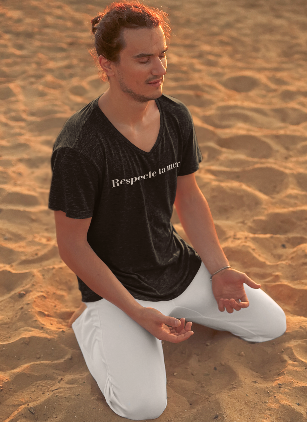 T-shirt homme en coton bio - Respecte ta mer