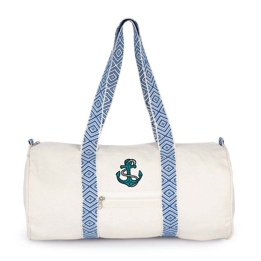 Sac polochon en coton biologique haut de gamme – 31L - Ancre - face_0