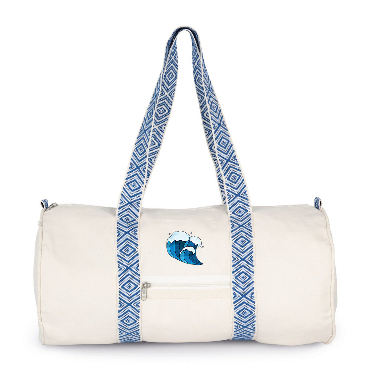 Sac polochon en coton biologique recyclé haut de gamme – 31L - Vagues - face_0