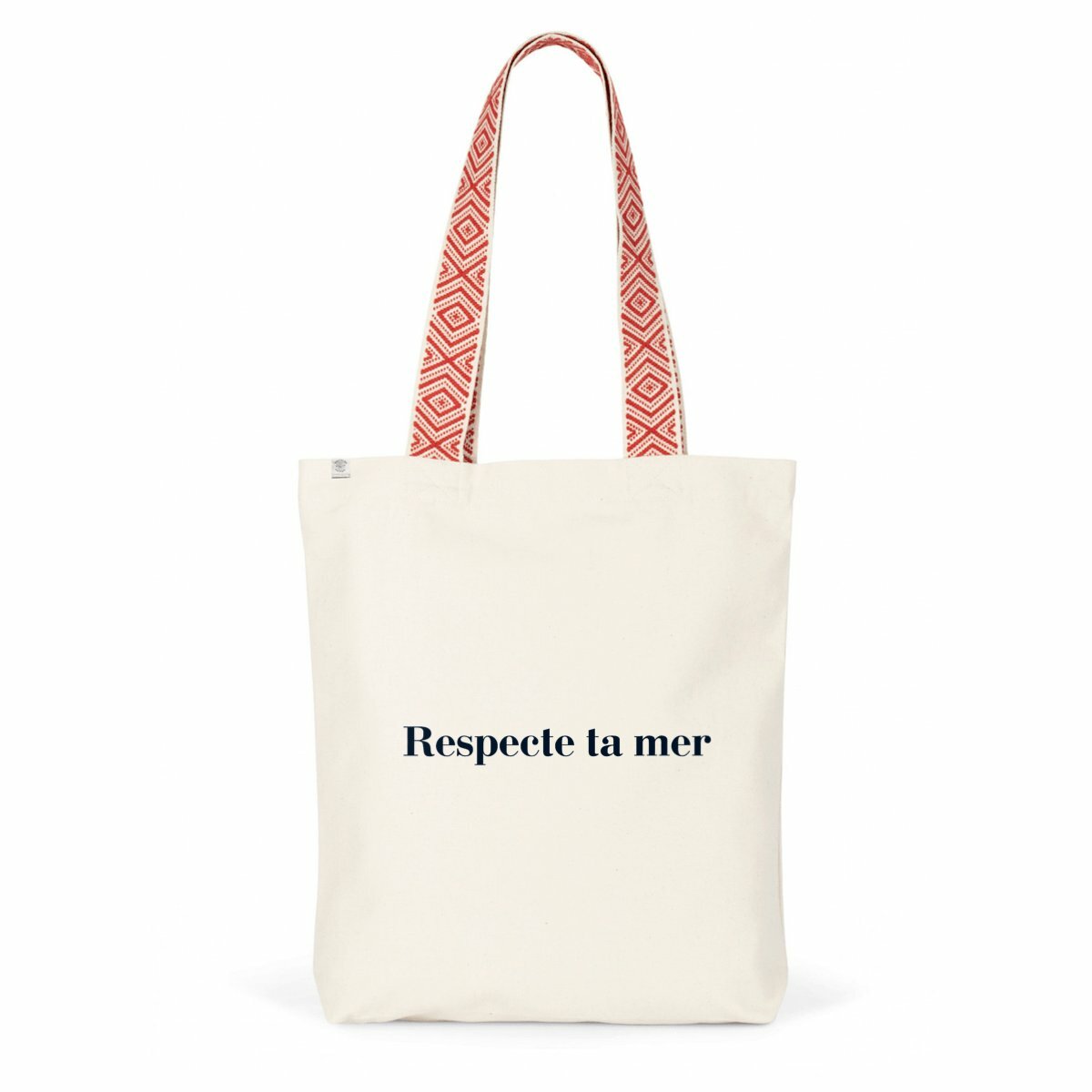 Tote-bag ethnique recyclé - Respecte ta mer - face_1