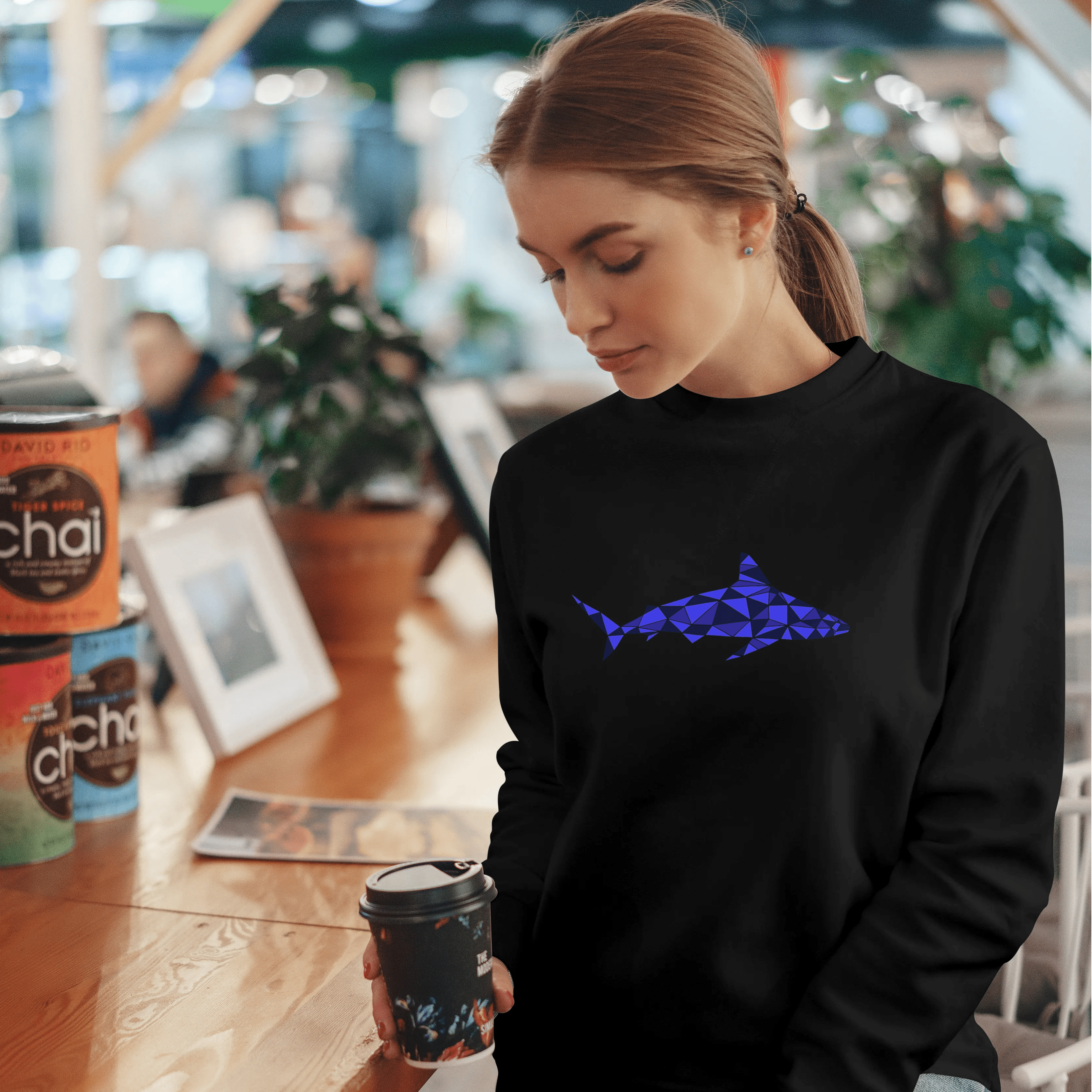 Sweat-shirt unisexe en coton bio - Requin - Oceansrespect 🌊🌍🌱