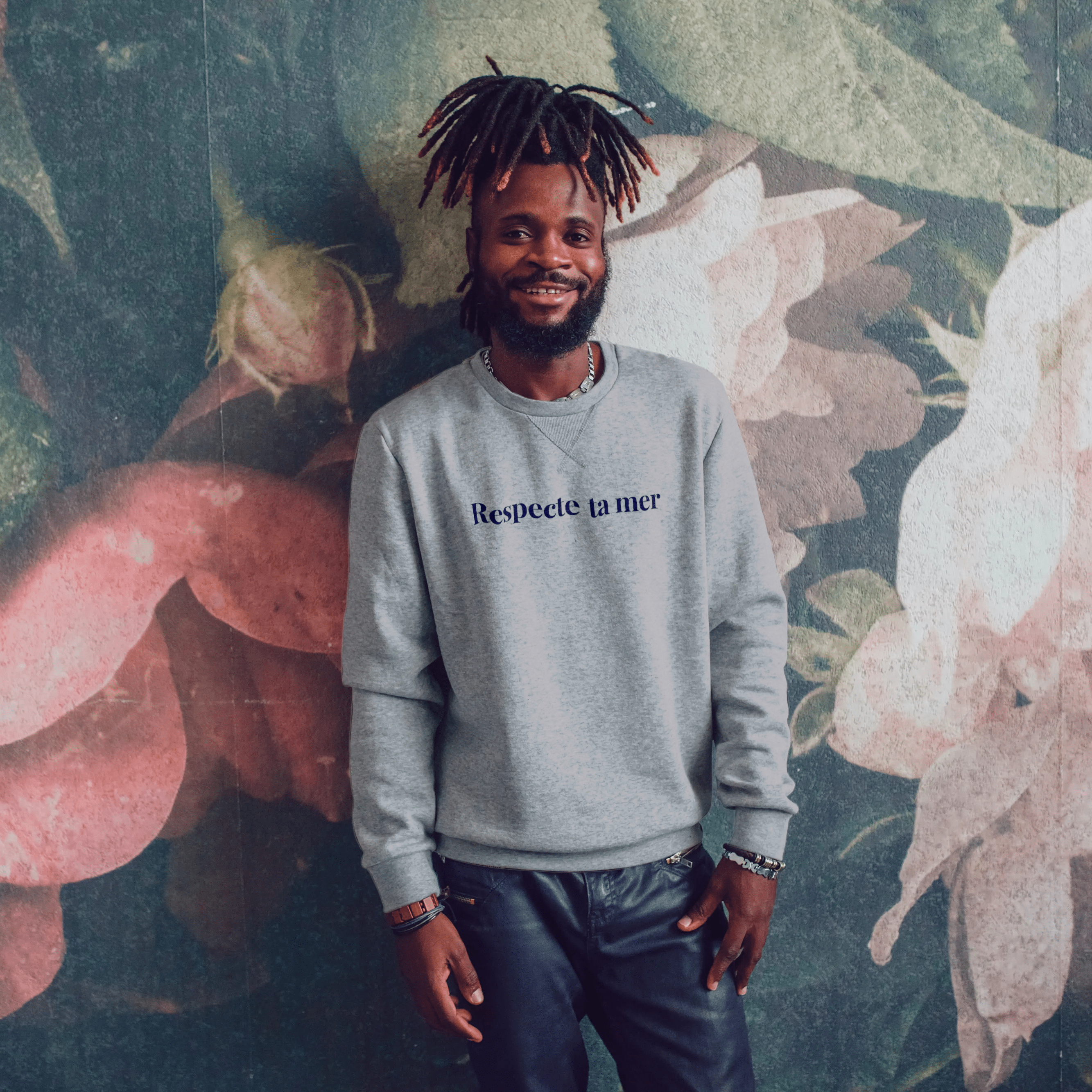 Sweat-shirt unisexe en coton bio - Respecte ta mer