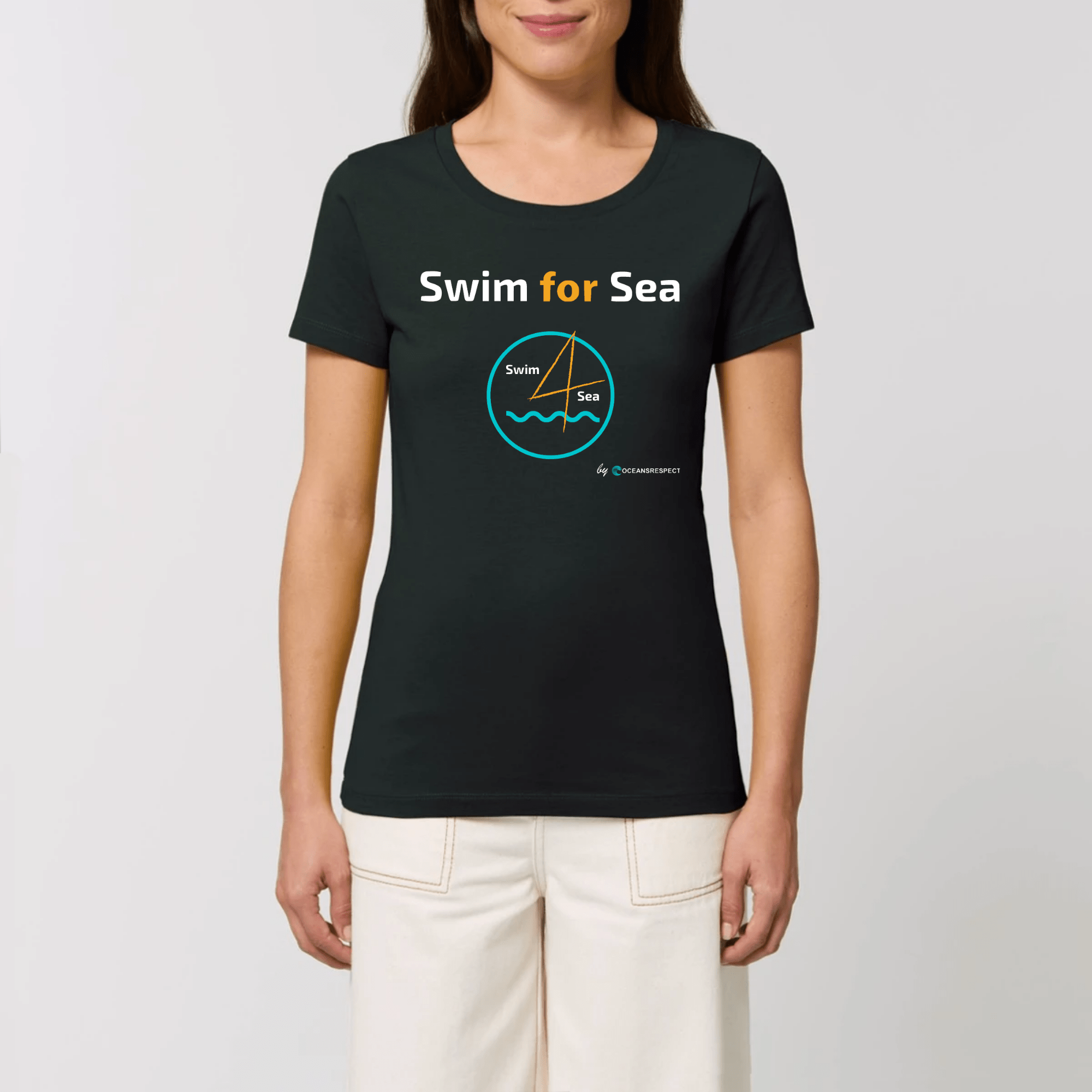 T-shirt Femme en coton bio - Swim4Sea - Oceansrespect 🌊🌍🌱