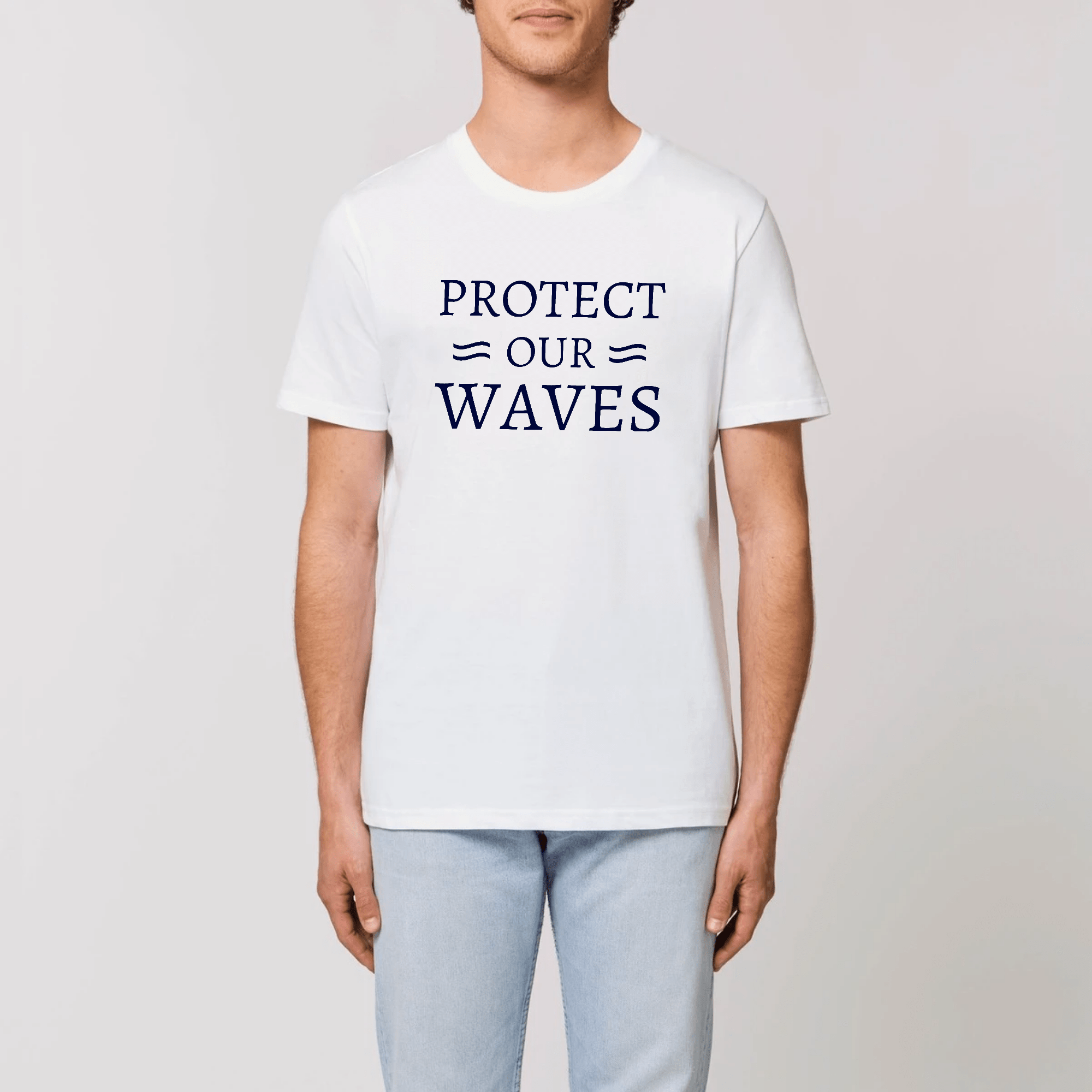 T-shirt homme en coton bio - Protect our waves - Oceansrespect 🌊🌍🌱