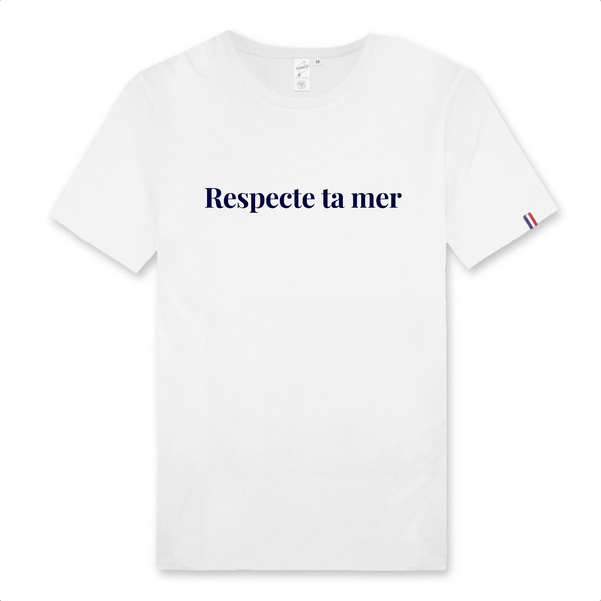 T-shirt homme en coton biologique fabriqué en France 🇫🇷 - Respecte ta mer - Oceansrespect 🌊🌍🌱
