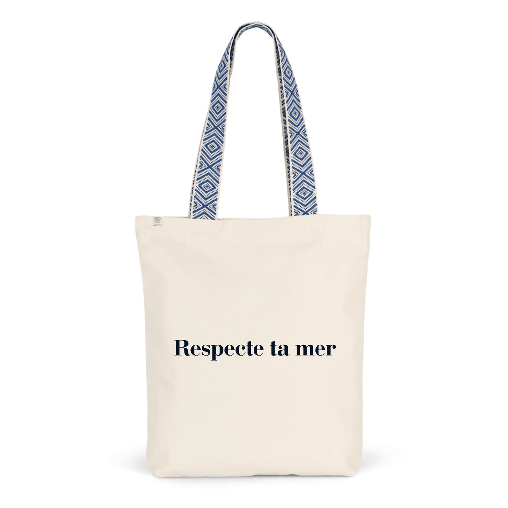 Tote-bag ethnique recyclé - Respecte ta mer - Oceansrespect 🌊🌍🌱