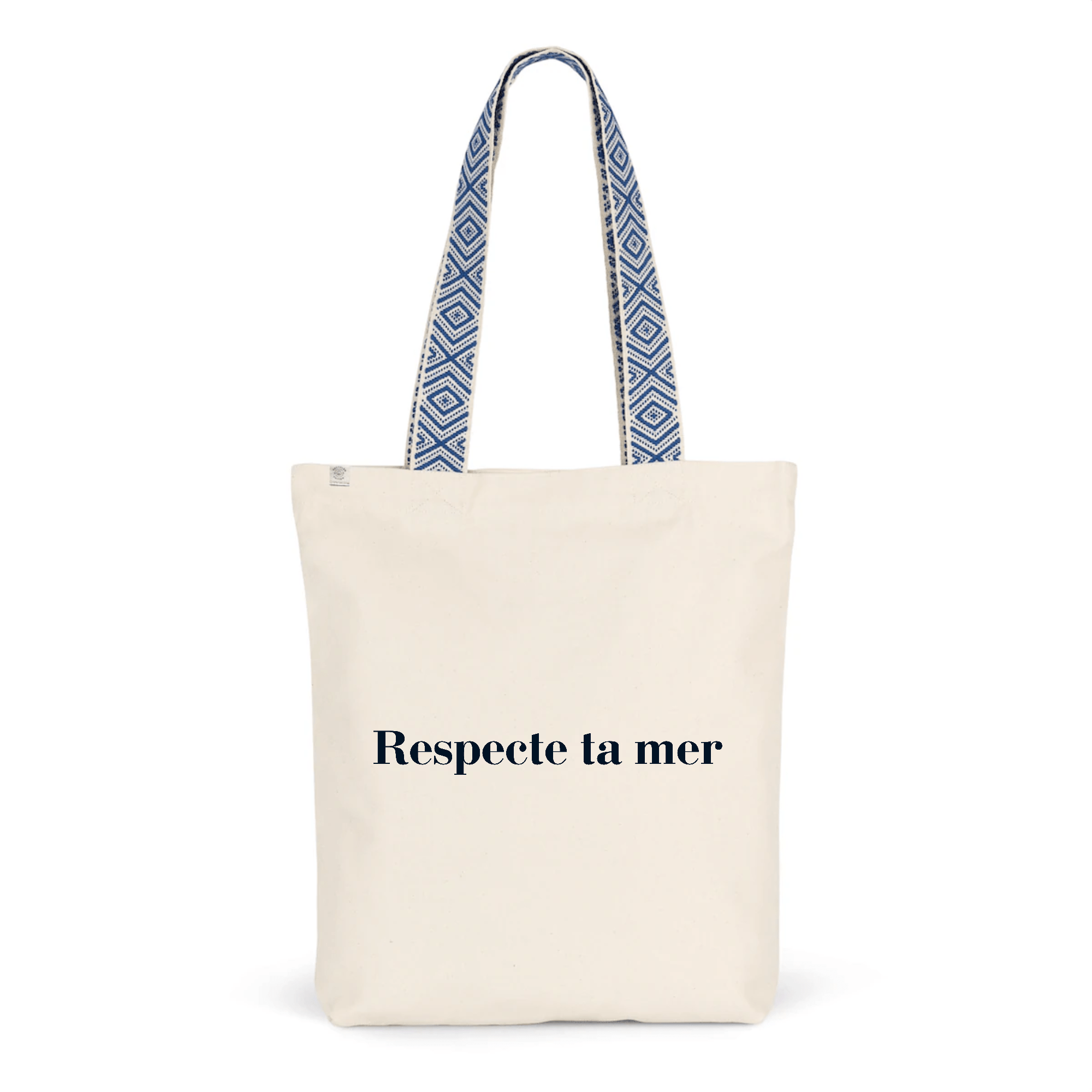Tote-bag ethnique recyclé - Respecte ta mer - Oceansrespect 🌊🌍🌱