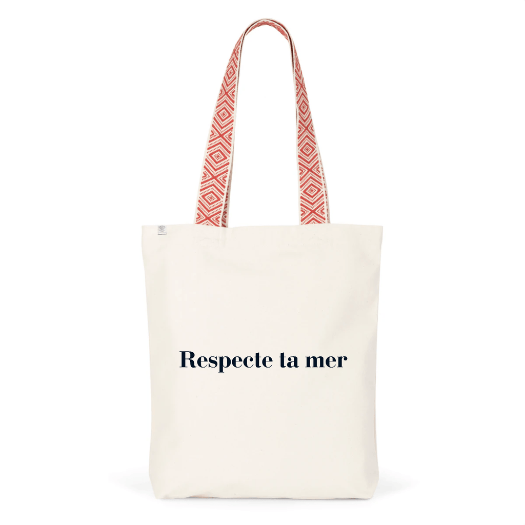 Tote-bag ethnique recyclé - Respecte ta mer - Oceansrespect 🌊🌍🌱