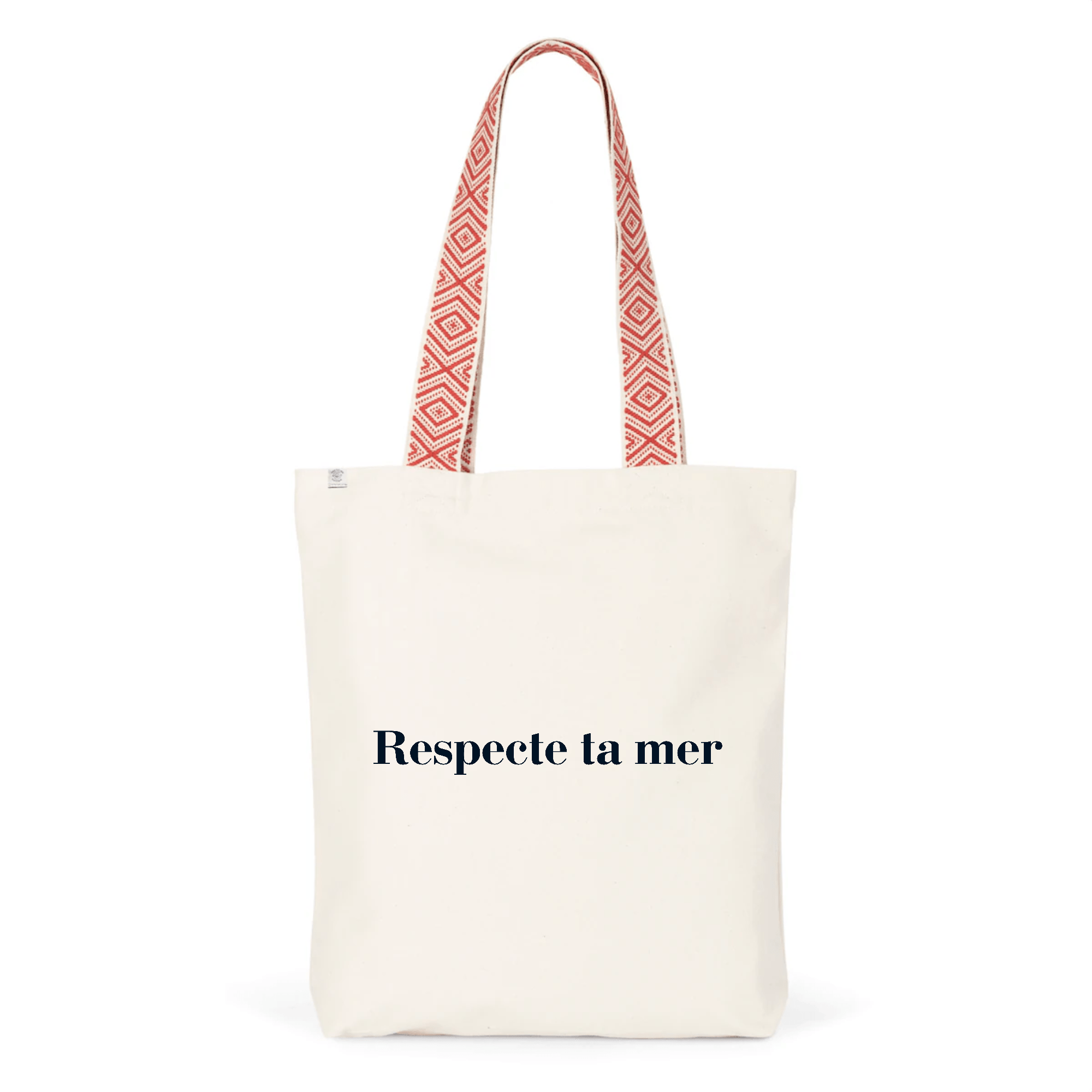 Tote-bag ethnique recyclé - Respecte ta mer - Oceansrespect 🌊🌍🌱